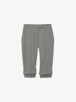 Women's Gingham Check Tailored Capri Trousers in Black/Ivory
