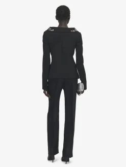 Women's High-waisted Tailored Trousers in Black