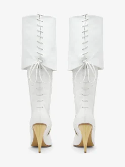 Women's Horn Heel Knee-High Boot in White