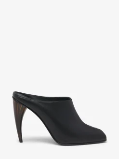 Women's Horn Heel Mule in Black