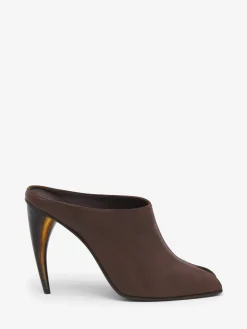 Women's Horn Heel Mule in Brown