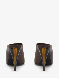 Women's Horn Heel Mule in Brown