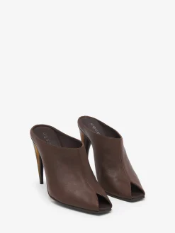Women's Horn Heel Mule in Brown