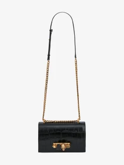 Women's Jewelled Satchel in Black