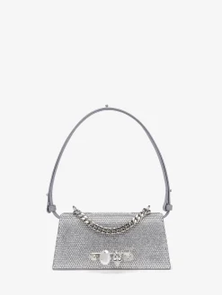 Women's Jewelled Shoulder Mini in Silver-finish