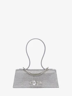 Women's Jewelled Top Handle in Silver-finish