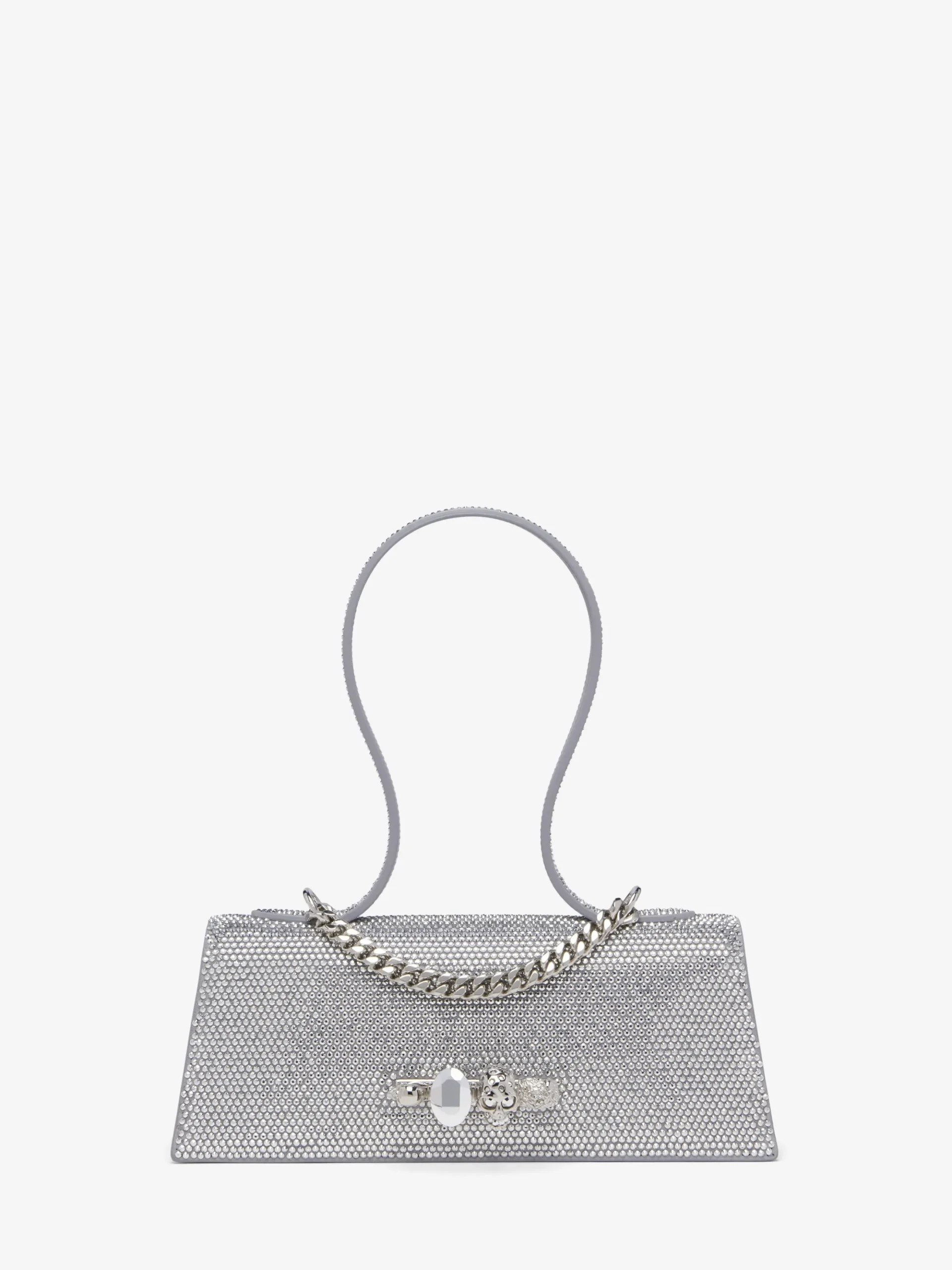Women's Jewelled Top Handle in Silver-finish