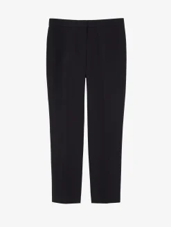Women's Leaf Crepe Cigarette Trouser in Black