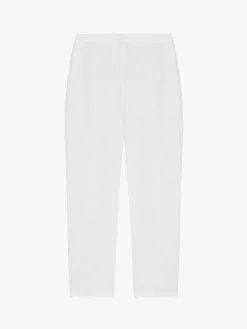 Women's Leaf Crepe Cigarette Trouser in Light Ivory