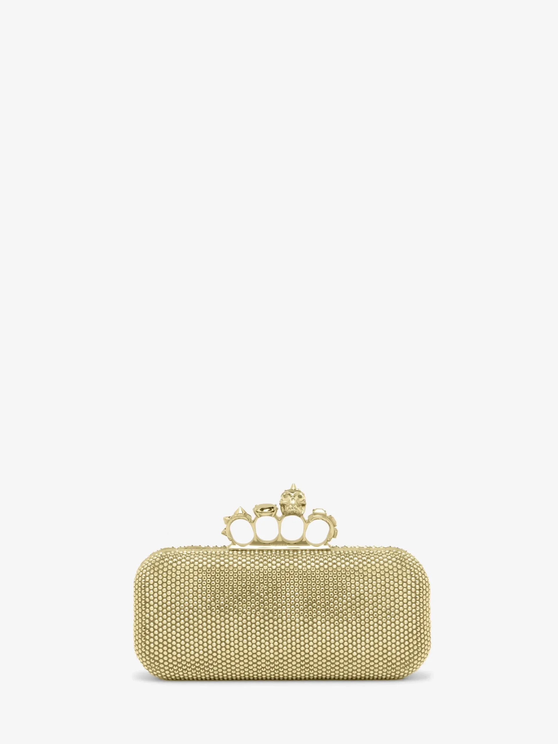 Women's Long Knuckle Clutch in Gold-finish