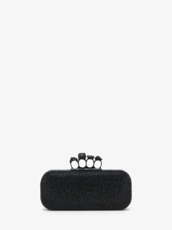 Women's Long Knuckle Clutch in Black