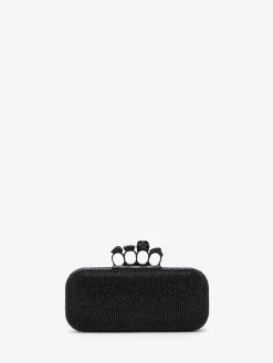Women's Long Knuckle Clutch in Black