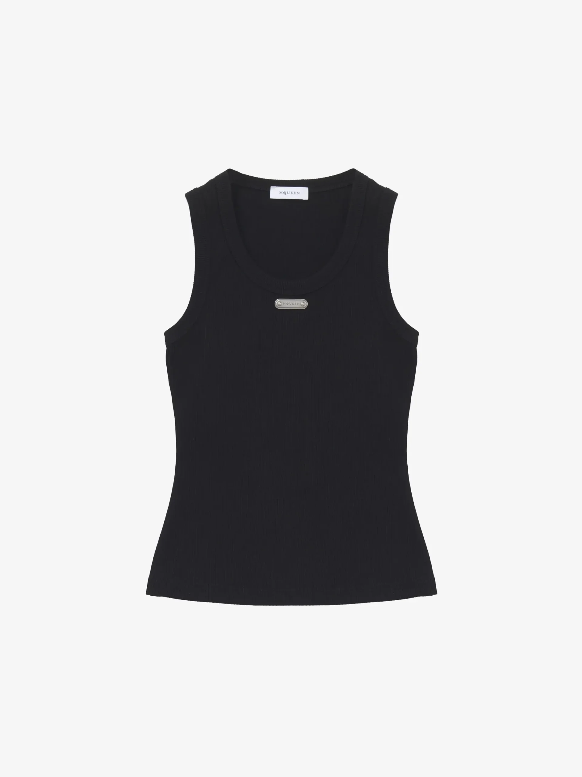 Women's McQueen Placket Tank Top in Black
