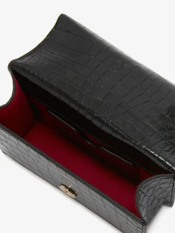 Women's Mini Jewelled Satchel in Black/Gold