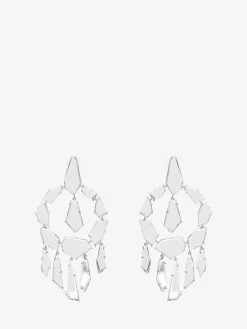 Women's Mirror Earrings in Silver-finish