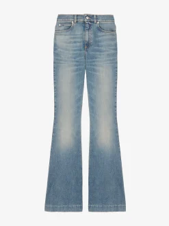 Women's Narrow Bootcut Denim Trouser in Washed Blue