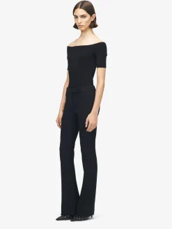Women's Narrow Bootcut Trousers in Black
