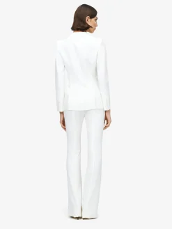Women's Narrow Bootcut Trousers in Light Ivory