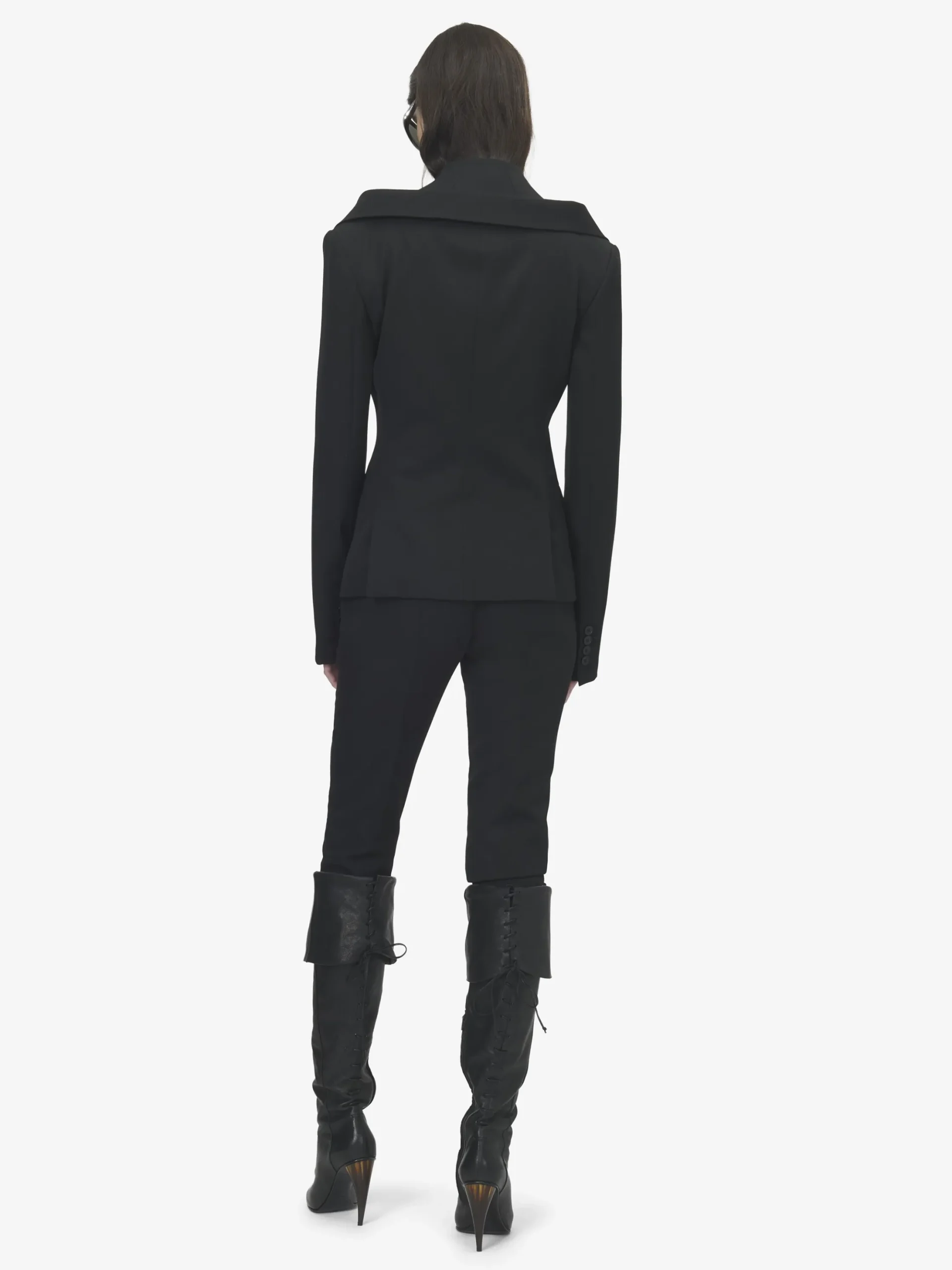 Women's Off-the-shoulder Harness Jacket in Black