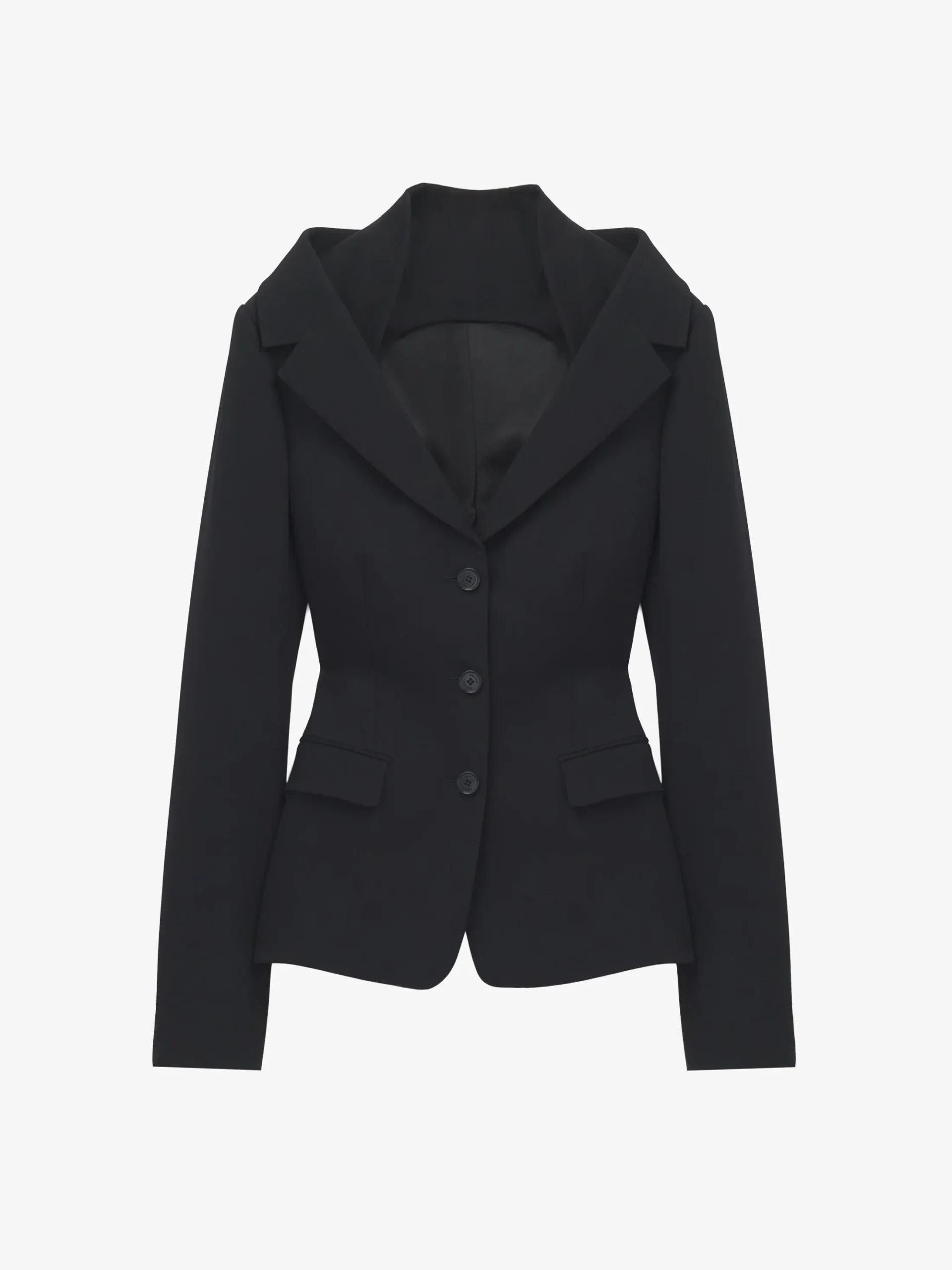 Women's Off-the-shoulder Harness Jacket in Black