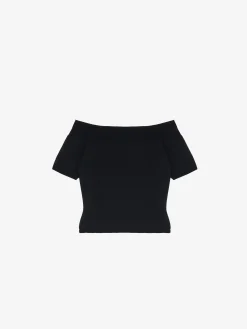 Women's Off-The-Shoulder Knit Top in Black