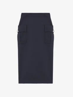 Women's Pencil Skirt in Navy