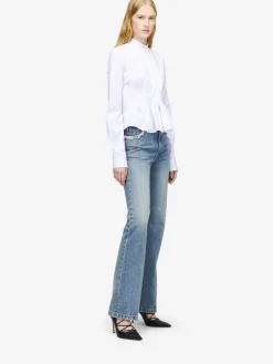 Women's Peplum Shirt in Optical White