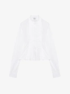 Women's Peplum Shirt in Optical White