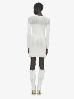 Women's Pointelle Knit Mini Dress in Ivory