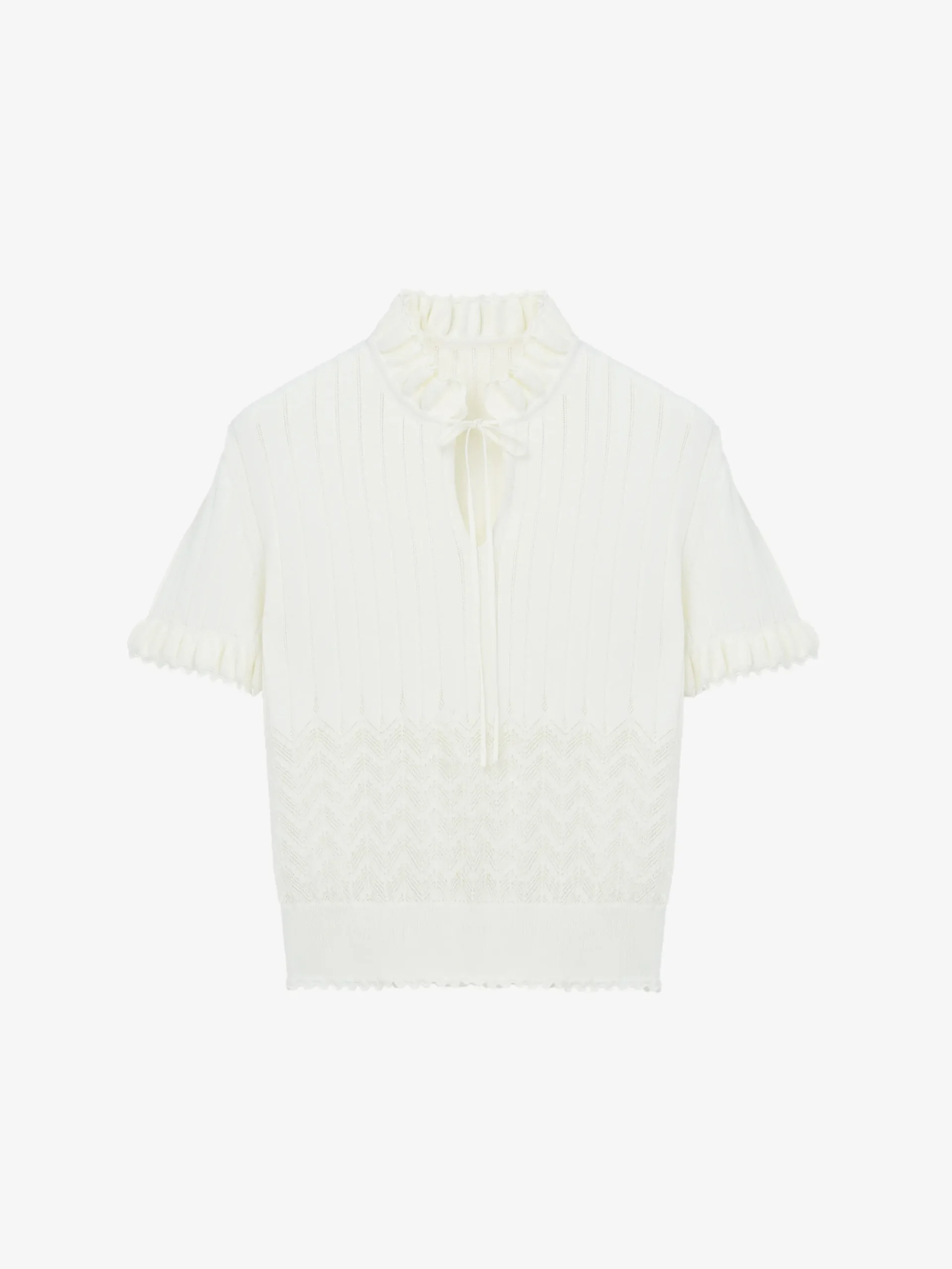 Women's Pointelle Knit Top in Ivory