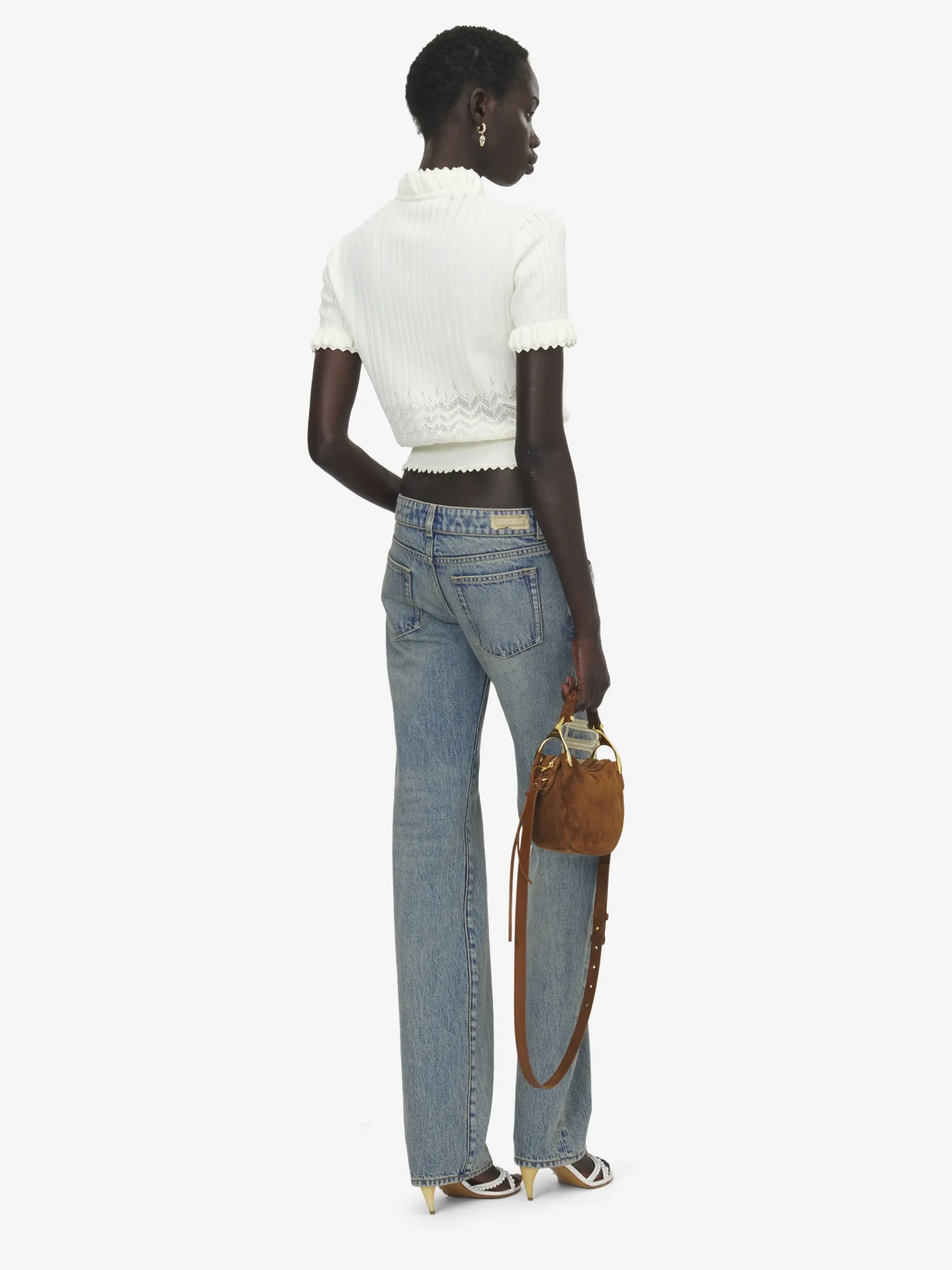 Women's Pointelle Knit Top in Ivory