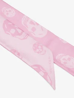 Women's Ribbon Skull Scarf in Pink