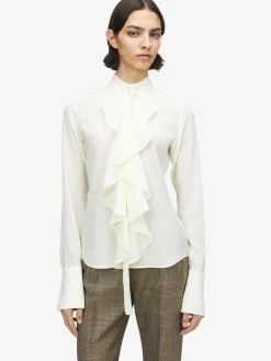 Women's Ruffled Shirt in Cream