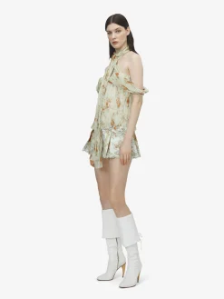 Women's Sangallo Floral Micro Shorts in Stone/Light Orange