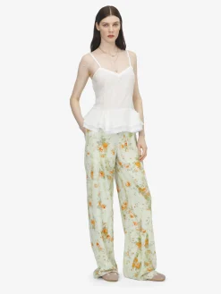 Women's Silk Peplum Cami Top in Ivory