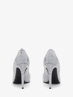 Women's Skull Pump in Silver-finish