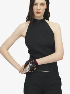 Women's Skull Scarf Double Wrap Bracelet in Black/Red