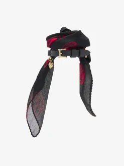 Women's Skull Scarf Double Wrap Bracelet in Black/Red