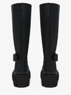 Women's Sofa Knee-High Buckle Boot in Black
