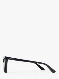 Women's Spike Geometric Cat-eye Sunglasses in Black/Smoke