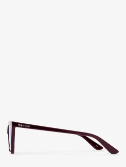 Women's Spike Geometric Cat-eye Sunglasses in Burgundy/Blue
