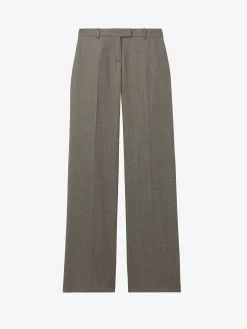 Women's Straight Leg Bumster Trousers in Light Brown