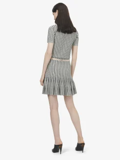 Women's Striped Knit Top in Ivory/Navy