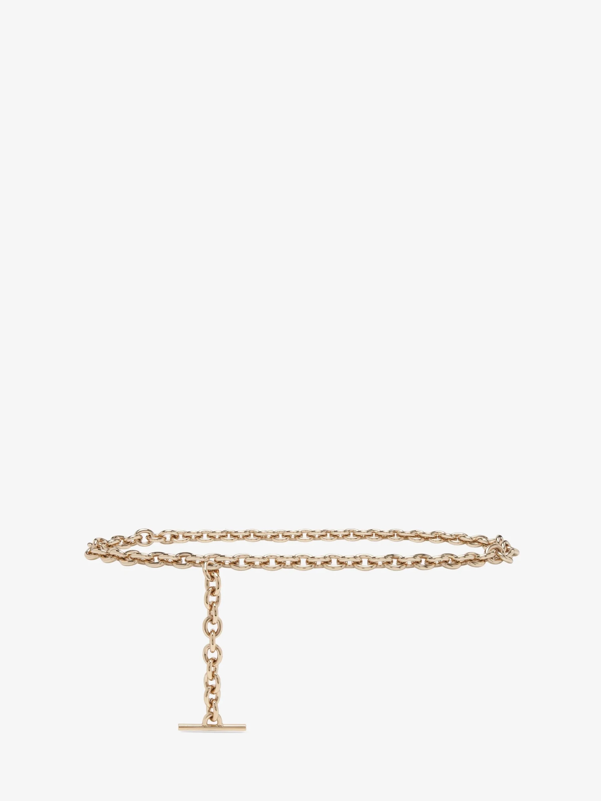 Women's T-Bar Chain Belt in Pale Gold
