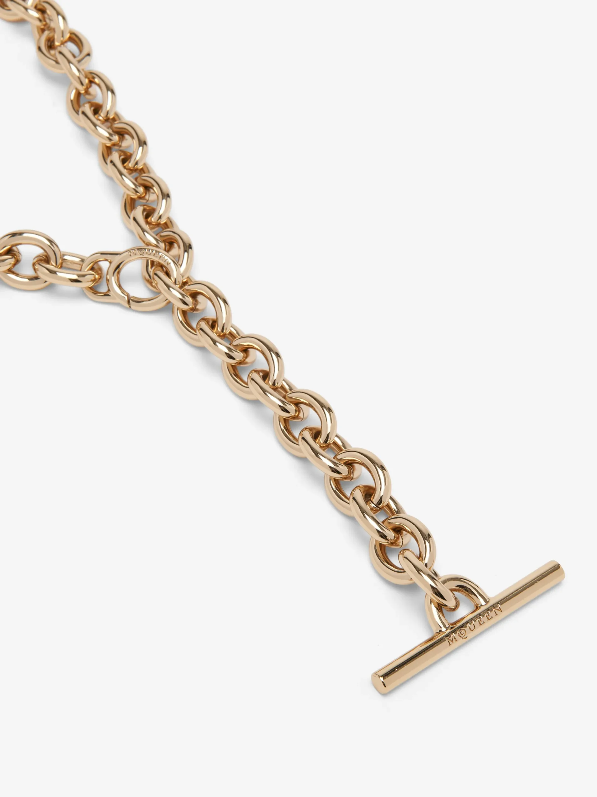 Women's T-Bar Chain Belt in Pale Gold