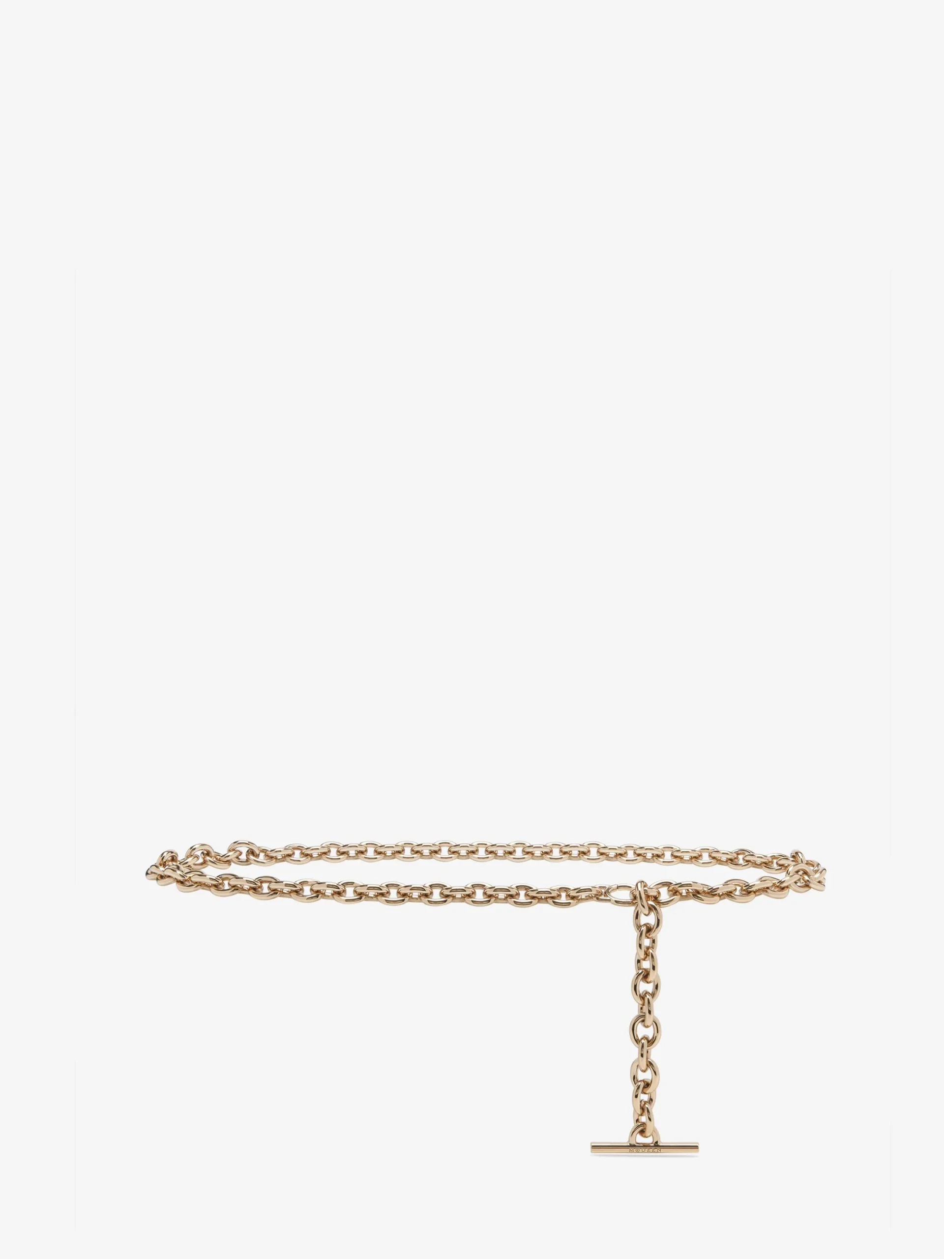 Women's T-Bar Chain Belt in Pale Gold
