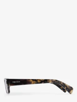 Women's T-Bar Rivet Panthos Sunglasses in Black/Brown