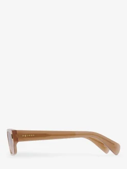 Women's T-Bar Rivet Panthos Sunglasses in Brown