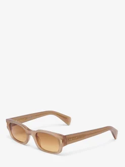 Women's T-Bar Rivet Panthos Sunglasses in Brown
