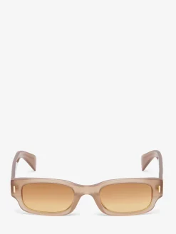 Women's T-Bar Rivet Panthos Sunglasses in Brown